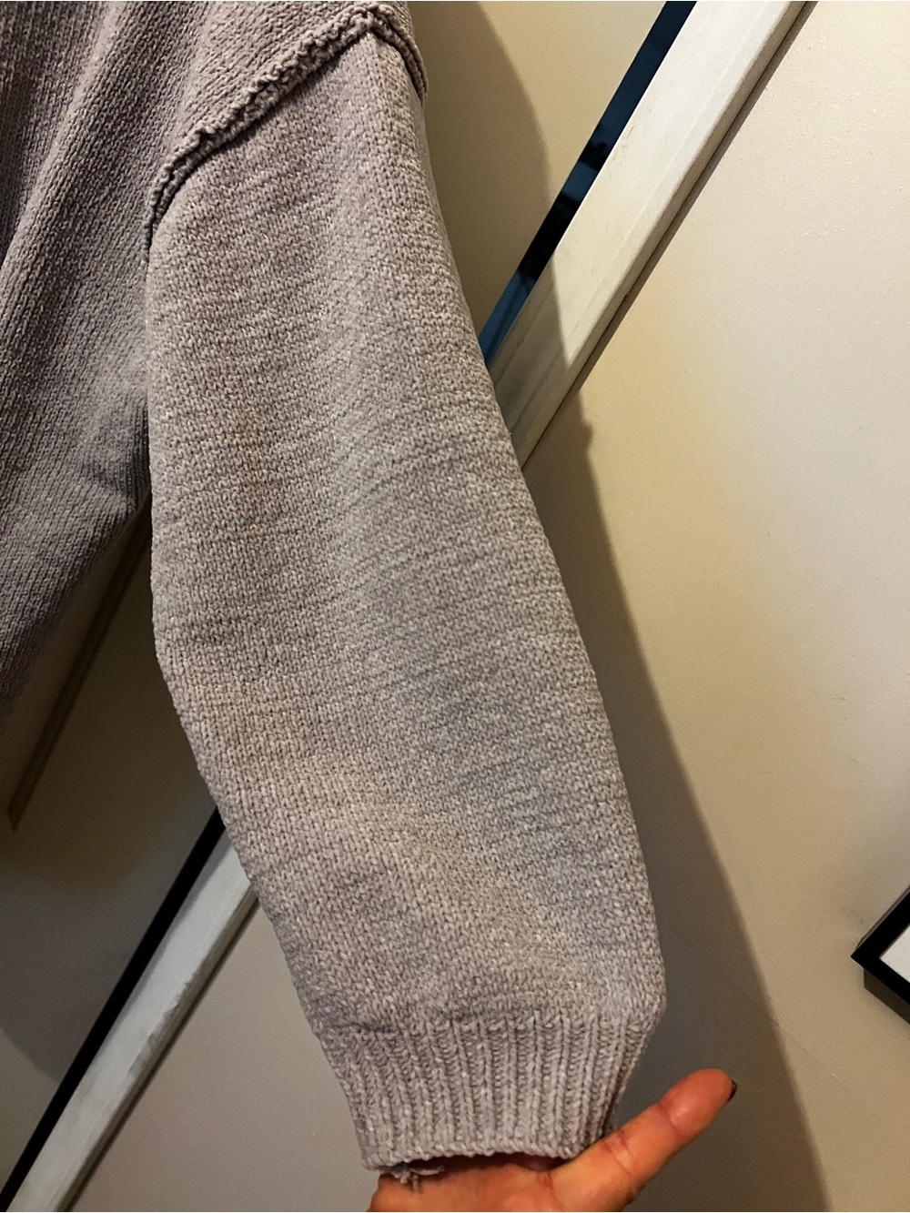 Amazon Light Gray Button-Front Ribbed Knit Romper - Picture 7 of 7